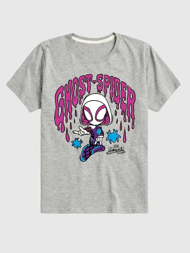 T-skjorte med korte ermer for småbarn med «Marvel Scribble Ghost Spider»-motiv