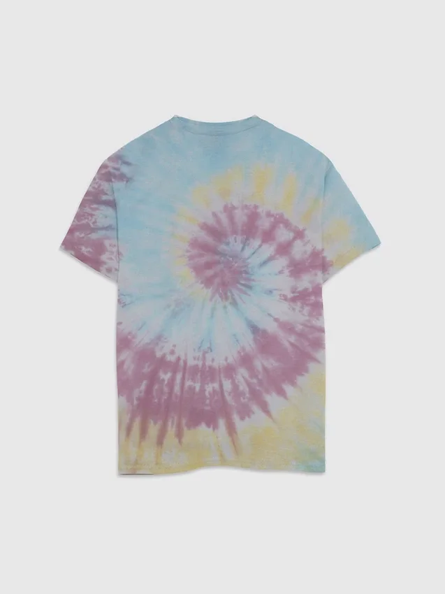 T-skjorte med «Lilo og Stitch»-trykk i tie-dye-stil for barn