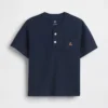 T-skjorte med lomme og henley-krage for Baby og Småbarn