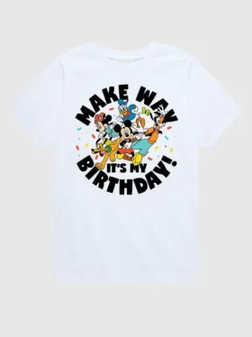T-skjorte med «Make Way, It’s My Birthday»-motiv fra Disney for småbarn