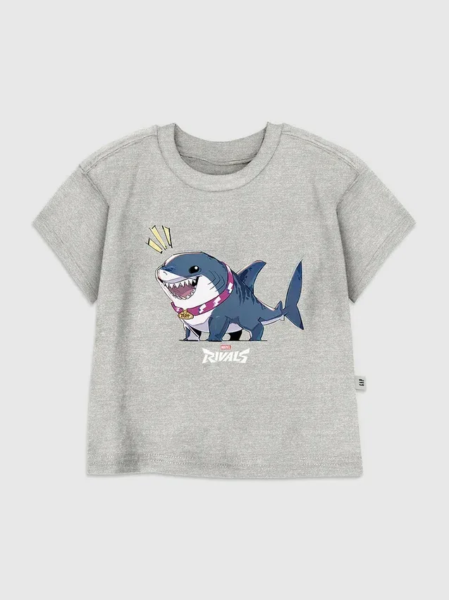 T-skjorte med «Marvel Rivals Jeff the Shark»-motiv for småbarn