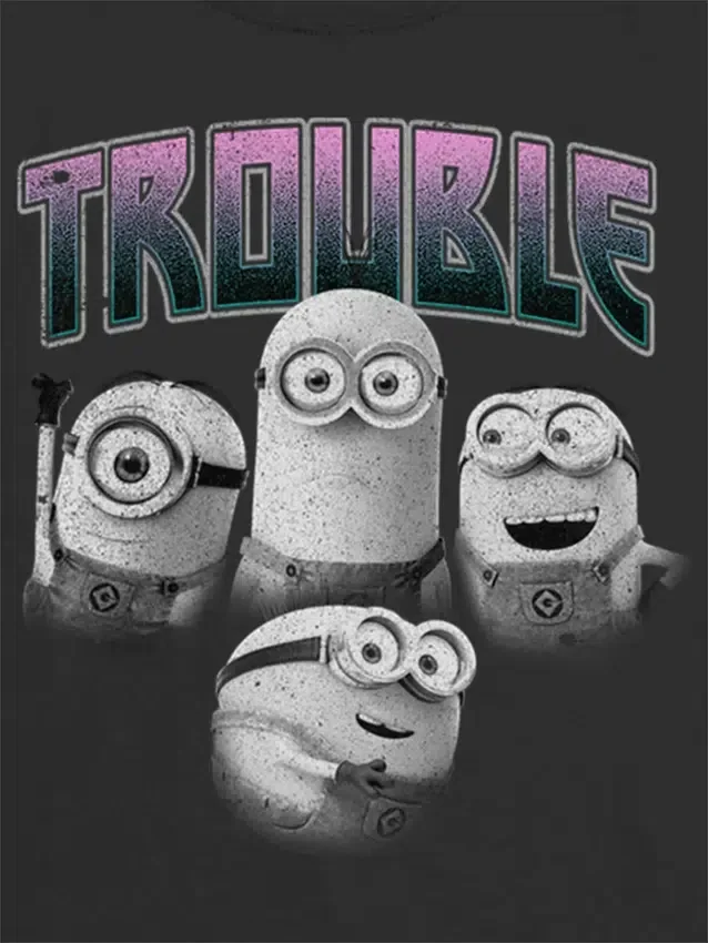 T-skjorte med «Minions Trouble»-motiv for barn