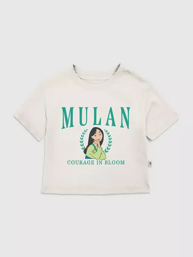 T-skjorte med Mulan-motiv i collegiate-stil for småbarn
