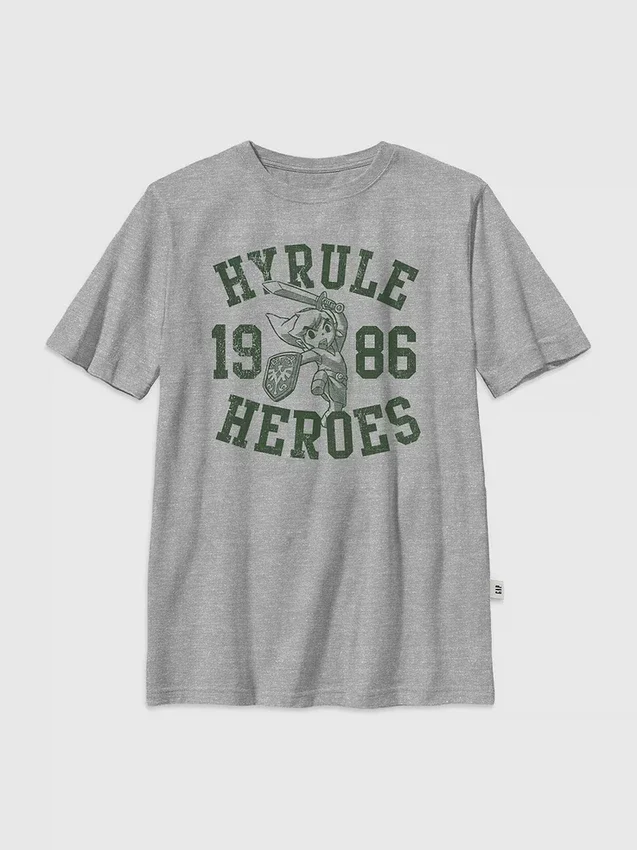 T-skjorte med «Nintendo Zelda Hyrule Heroes»-motiv for barn