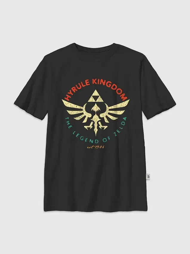 T-skjorte med «Nintendo Zelda Hyrule Kingdom»-motiv for barn