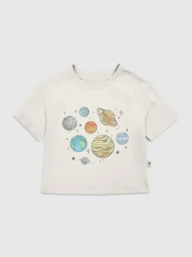 T-skjorte med «Planets Jumble»-motiv for småbarn