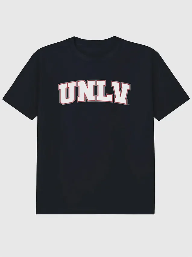 T-skjorte med sekundær grafikk: University of Nevada Las Vegas Arch Logo
