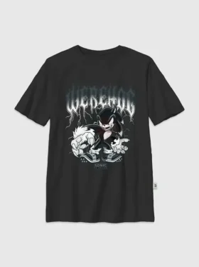 T-skjorte med Sonic the Hedgehog-grafikk i metall for barn