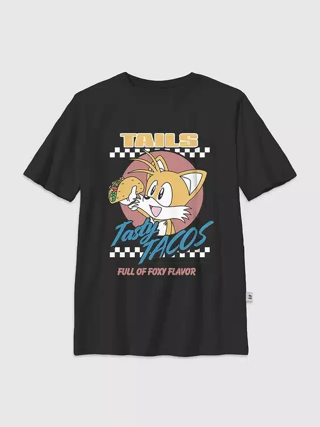 T-skjorte med «Sonic the Hedgehog Tails Tacos»-motiv for barn