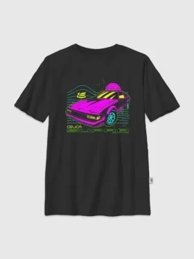 T-skjorte med «Toyota Supra Neon»-grafikk for barn