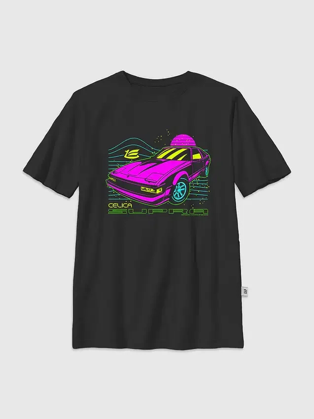 T-skjorte med «Toyota Supra Neon»-grafikk for barn