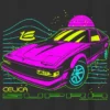 T-skjorte med «Toyota Supra Neon»-grafikk for barn