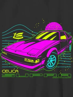 T-skjorte med «Toyota Supra Neon»-grafikk for barn