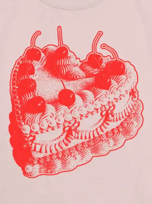 T-skjorte med «Vintage Heart Cake»-motiv for barn