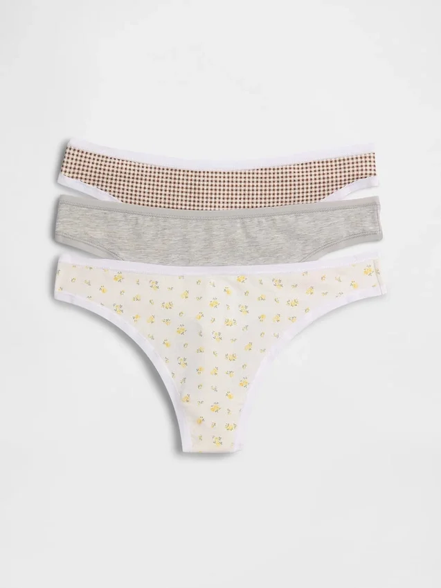 Tanga i økologisk stretchbomull (3-pakning)