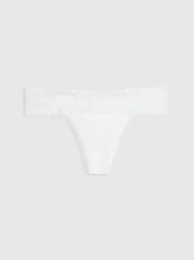 Tanga i økologisk stretchbomull med blonder