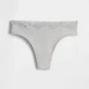 Tanga i økologisk stretchbomull med blonder