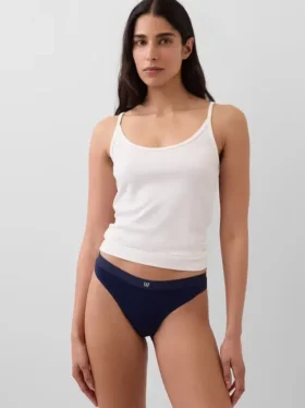 Tanga i økologisk stretchbomull med logo