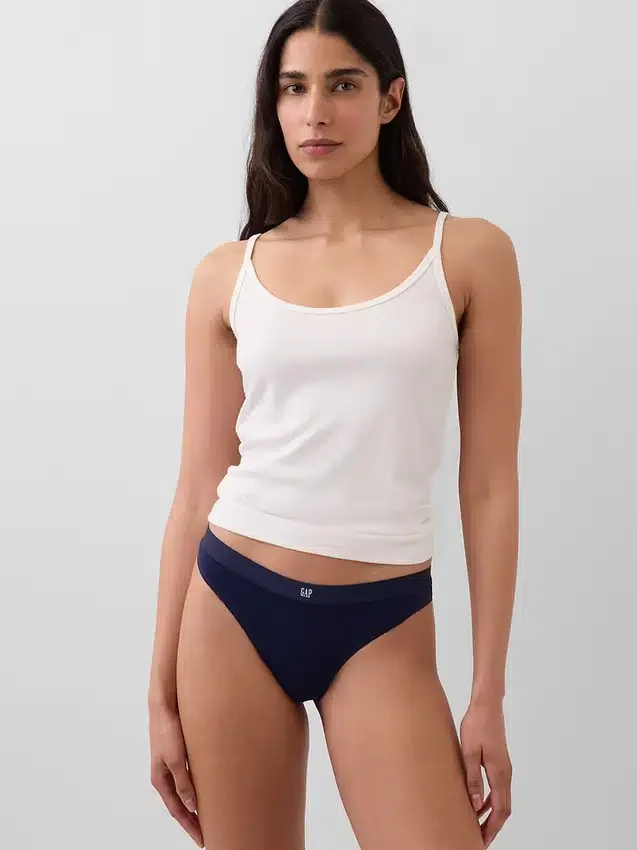 Tanga i økologisk stretchbomull med logo