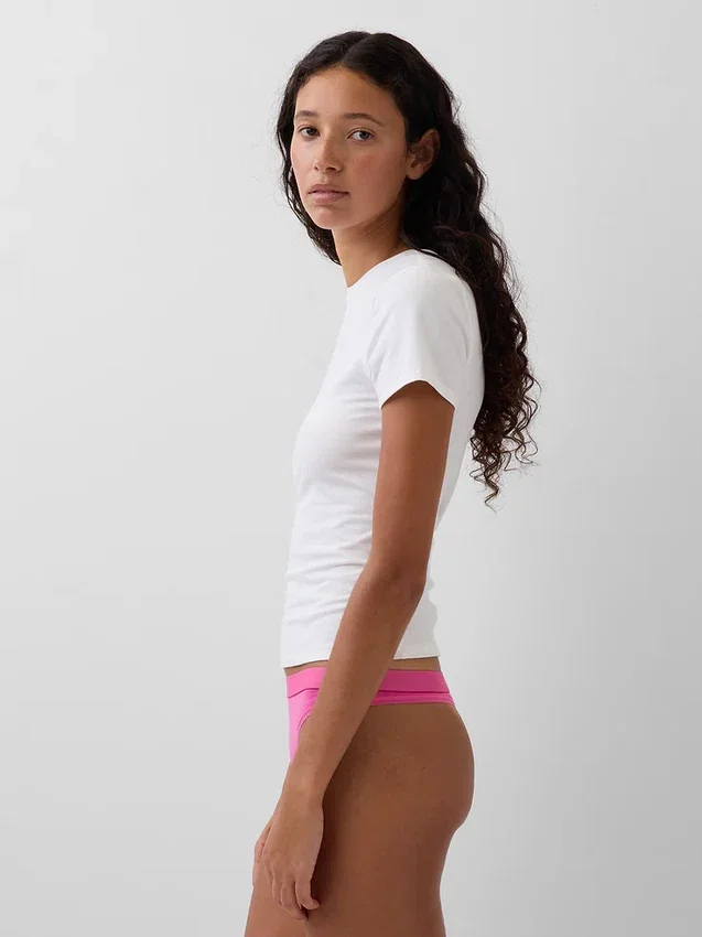 Tanga i økologisk stretchbomull med logo