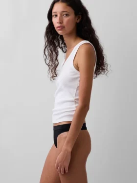 Tanga i økologisk stretchbomull med logo