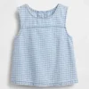 Tank-top i gingham-denim til barn