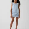 Tank-top i gingham-denim til barn