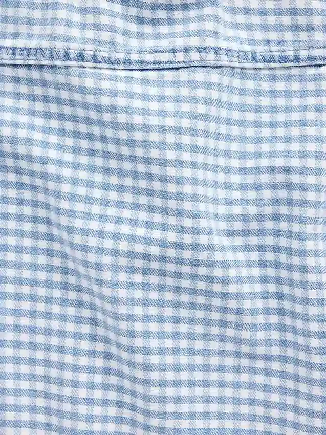 Tank-top i gingham-denim til barn