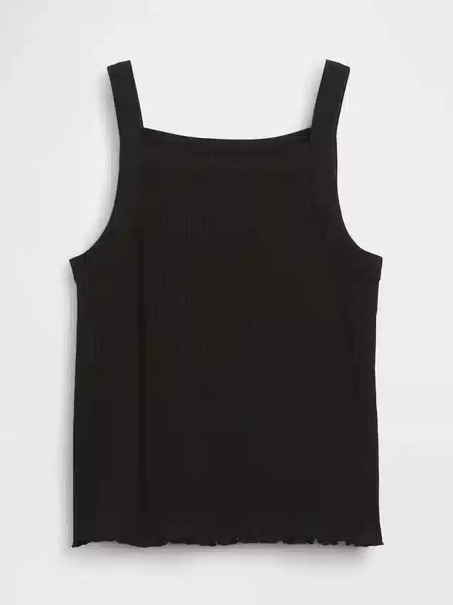 Tank-top med ribbestrikk og firkantet hals til barn