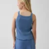 Tank-top med ribbestrikk og firkantet hals til barn