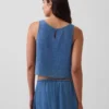 Tanktop i bomullsgasbind-denim