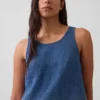 Tanktop i bomullsgasbind-denim