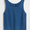 Tanktop i bomullsgasbind-denim