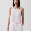 Tanktop i bomullsgasbind med racerrygg