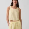 Tanktop i bomullsgasbind med racerrygg