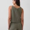 Tanktop i bomullsgasbind med racerrygg