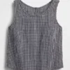 Tanktop i bomullsgasbind med racerrygg