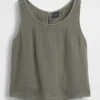 Tanktop i bomullsgasbind med racerrygg