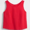 Tanktop i bomullsgasbind med racerrygg
