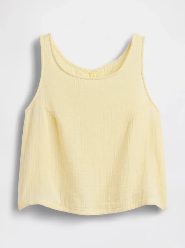 Tanktop i bomullsgasbind med racerrygg