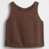Tanktop i bomullsgasbind med racerrygg