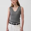 Tanktop med flerfarget ribbestrikking