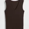 Tanktop med flerfarget ribbestrikking