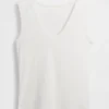 Tanktop med flerfarget ribbestrikking