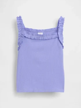 Tanktop med ribbestrikk og volanger for Baby og Småbarn