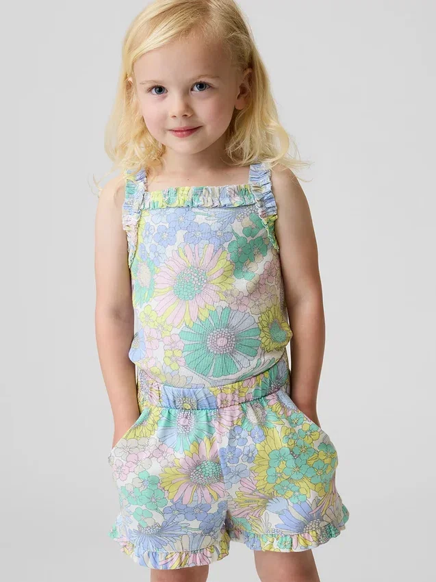 Tanktop med ribbestrikk og volanger for Baby og Småbarn