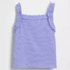 Tanktop med ribbestrikk og volanger for Baby og Småbarn