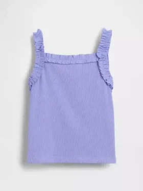 Tanktop med ribbestrikk og volanger for Baby og Småbarn