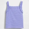 Tanktop med ribbestrikk og volanger for Baby og Småbarn