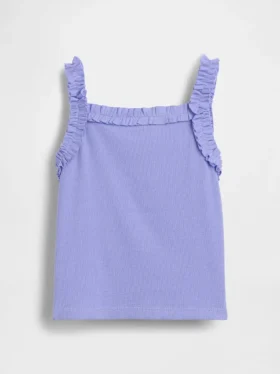 Tanktop med ribbestrikk og volanger for Baby og Småbarn